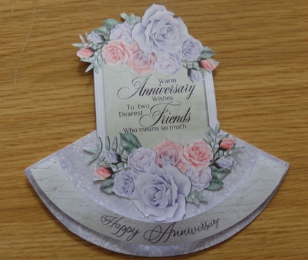 Roses 3 Anniversary Rocker Shaped Card by Helen Gomm