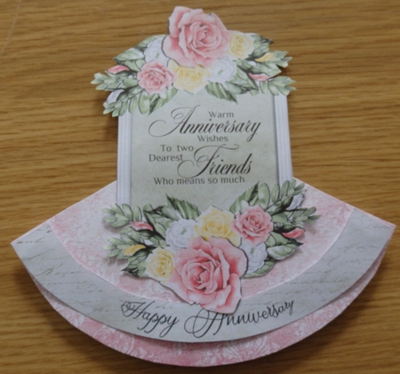 Roses 5 Anniversary Rocker Shaped Card by Helen Gomm