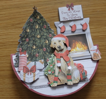 WOOFY CHRISTMAS rocker card by Helen Gomm