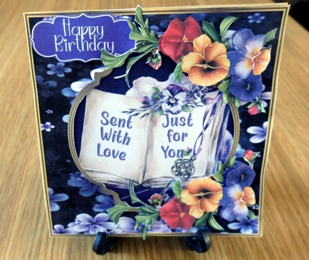 Pretty Pansies - Cut & Fold Card with Stand Out Panel - Multi Occasions by Helen Gomm