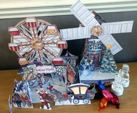 Weihnachtsmarkt (Christmas Market) 3d Windmill Decoration by Helen Gomm