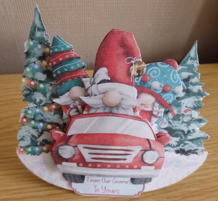 Driving Gnome for Christmas 1 Rocker Card Mini Kit by Helen Gomm