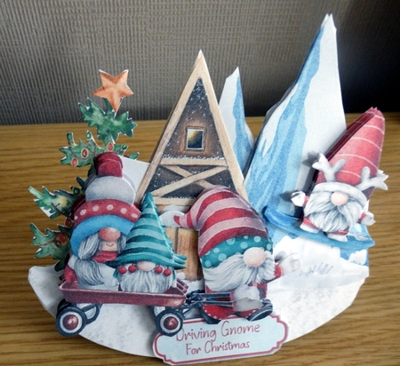 Driving Gnome for Christmas 5 Rocker Card Mini Kit by Helen Gomm