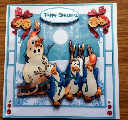 8x8 Mini Kit, Penguions Christmas Snowman by Helen Gomm