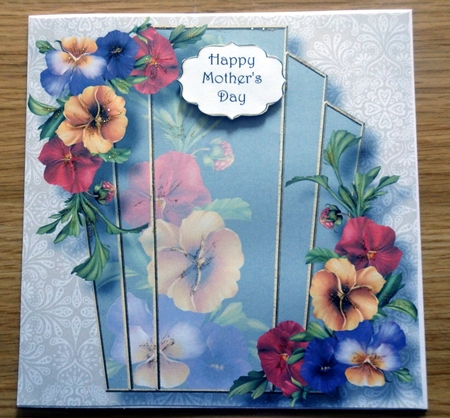 Art Deco Beautiful Floral - Pansies 8x8 by Helen Gomm