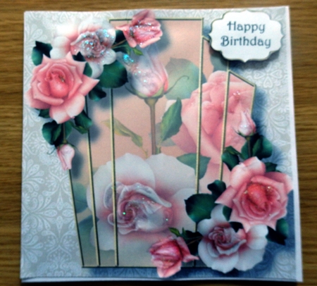 Art Deco Beautiful Floral - Blush Roses 8x8 by Helen Gomm