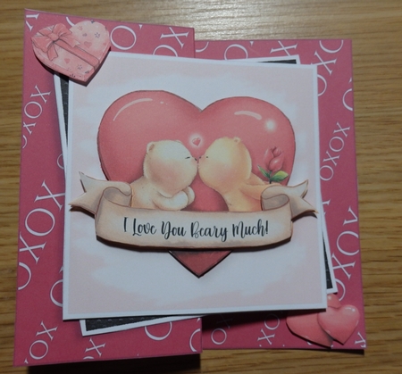 Valentine Bears Pink Foldback-2 by Helen Gomm