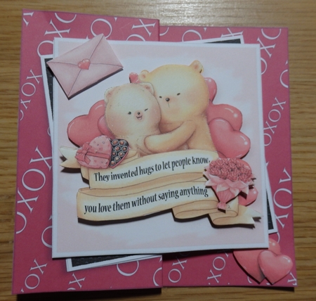 Valentine Bears Pink Foldback-4 by Helen Gomm
