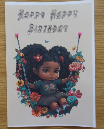 NCJP - Ethnic Girl Happy Birthday - Wonderful Day by Helen Gomm