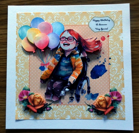 Girl Wheelchair Birthday 3 by Helen Gomm