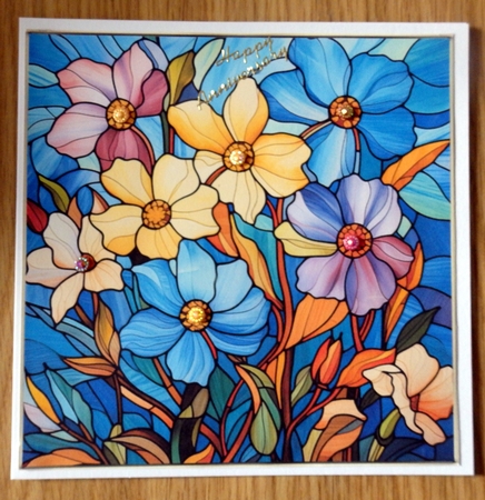 Gorgeous Stained Glass Flowers 1 Multi Topper Kit by Helen Gomm