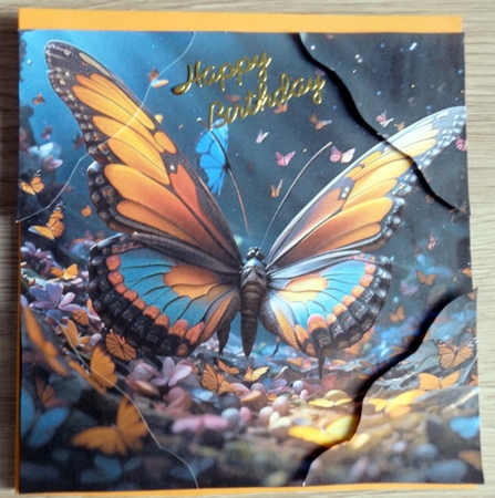The Butterfly Queen 7x7 Card Kit. Matching Box, Gift Bauble,Tag by Helen Gomm