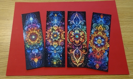 Vibrant Mandala Bookmark by Helen Gomm