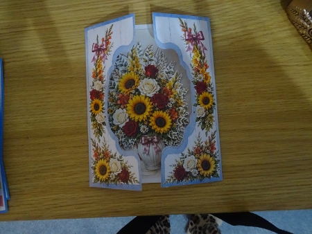 Elegant Sunflower & Rose Floral Vase Topper by Helen Gomm