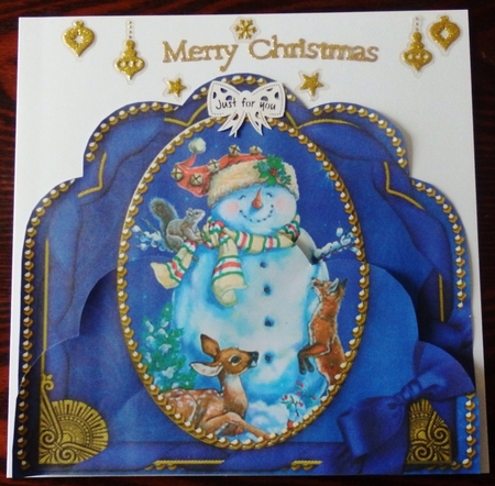 Snowman Ribbon Giant 8in Scallop Bottom Stacker by Helen Gomm