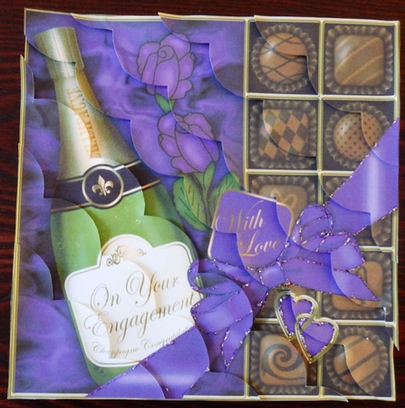 8 x 8 Engagement Champers Chocs N Roses Scalloped Corner Kit by Helen Gomm