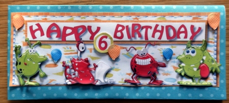 D.l Lovely Monster Birthday Card  by Helen Gomm
