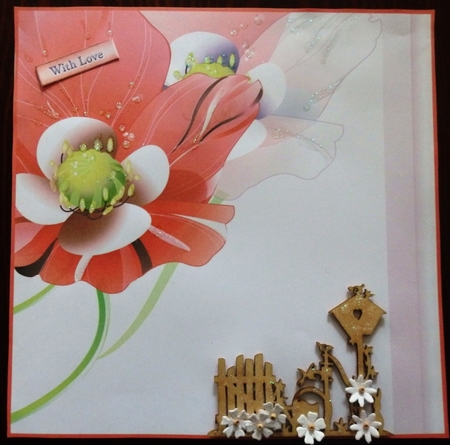 Blank card front / topper - Poppy / Poppies Square 2 by Helen Gomm