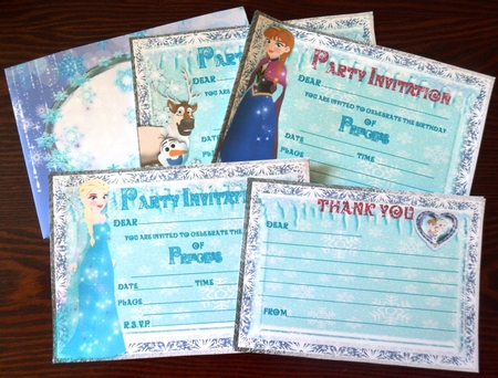 Snowflake Princess Party Invites, Thank you Cards and Envelopes by Helen Gomm