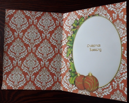 Christmas Holly & Bauble Insert Red by Helen Gomm