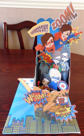 My Super Hero- Pop Up Box Card and Envelope Kit by Helen Gomm