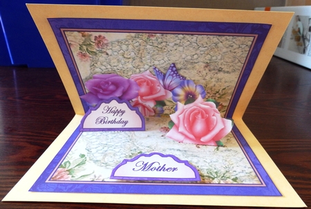 Pop-up  Lilac Rose Bouquet by Helen Gomm