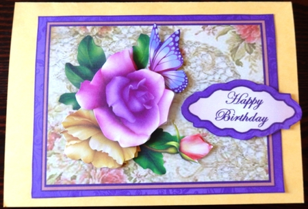 Pop-up  Lilac Rose Bouquet by Helen Gomm