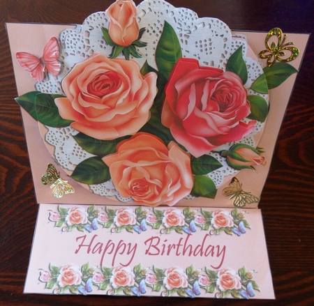 Birthday Bouquet Easel Card 2 by Helen Gomm