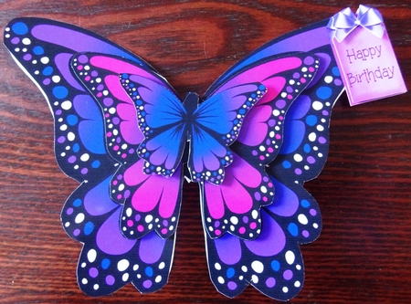 Butterfly Shaped A Frame Card - BA5 by Helen Gomm