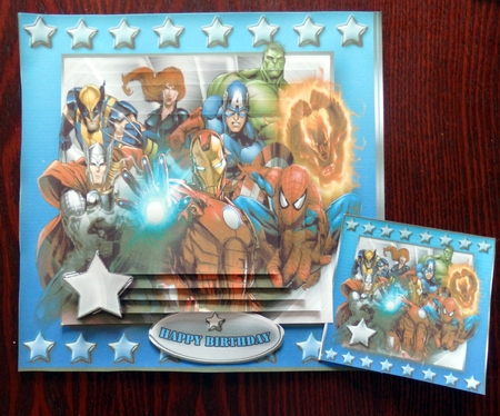 Superhero Gang Pyramid Card Front Kit. by Helen Gomm