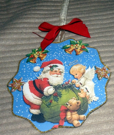 3D Shaped Keepsake Christmas Angel Decoration 6 by Helen Gomm