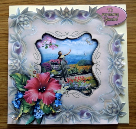 Cutaway Corner Card - Hibiscus by Helen Gomm