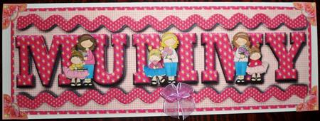 Mothers Day Cuties Mummy Large Dl Card Front with Decoupage by Helen Gomm