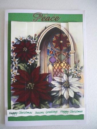 Church Window & Poinsettias Side Stacker by Helen Gomm