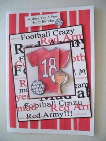Football Crazy Football Mad Happy Birthday Card by Helen Gomm