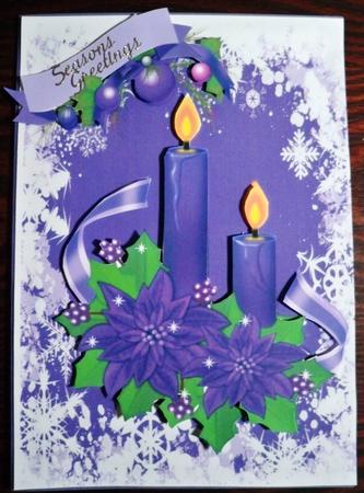 Christmas Purple Candles by Helen Gomm