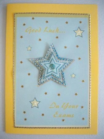 Turquoise Stars - Good Luck in Exams by Helen Gomm