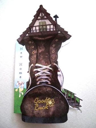 New Home Boot Shaped Card by Helen Gomm