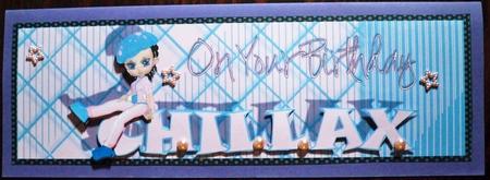 Chillax Cool Cookie Large Dl Card` by Helen Gomm