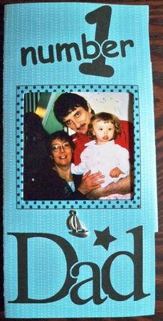 Add a Photo DL Card - NUMBER 1 DAD with easy fold frame by Helen Gomm