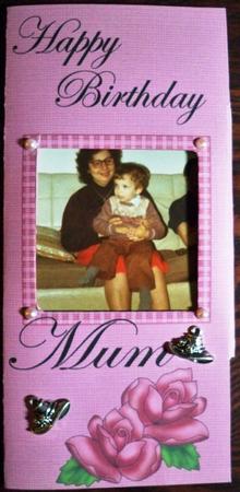 Add a Photo Mum Birthday Roses with Easy Fold Frame by Helen Gomm