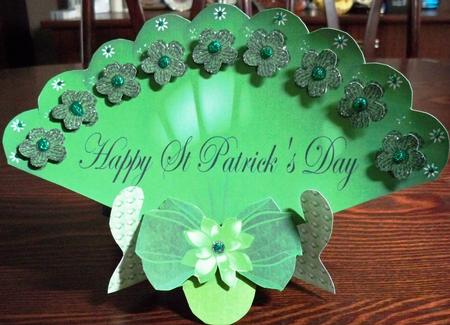 St Patrick's Day Fan & Stand by Helen Gomm