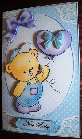 Robert's Balloon New Baby Lottery Wallet Card by Helen Gomm