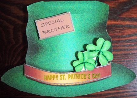Lucky Irish Hat - Shaped Folded Card by Helen Gomm