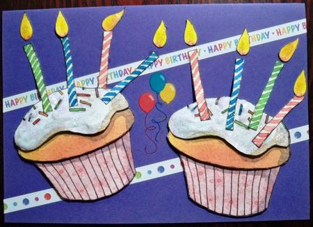Fairy Cake and Candles Birthday Decoupage Sheet by Helen Gomm