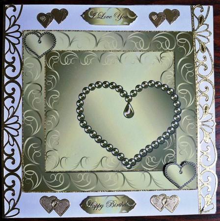 Jeweled Heart Double-layer Blank Topper 1 by Helen Gomm