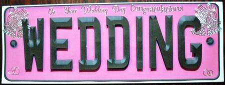 Large Dl Wedding Novelty Number Plate N 3D Decoupage by Helen Gomm