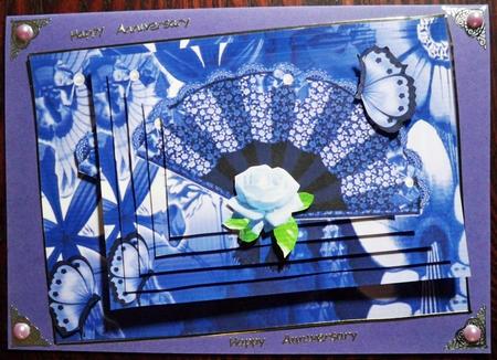 Ladies Fan (purple) Flower Abstract Pyramid by Helen Gomm