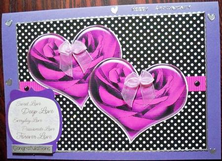 A4 Romantic Rose Hearts by Helen Gomm