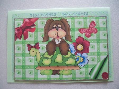 Cute Little Puppy with Tortoise A4 Topper by Helen Gomm